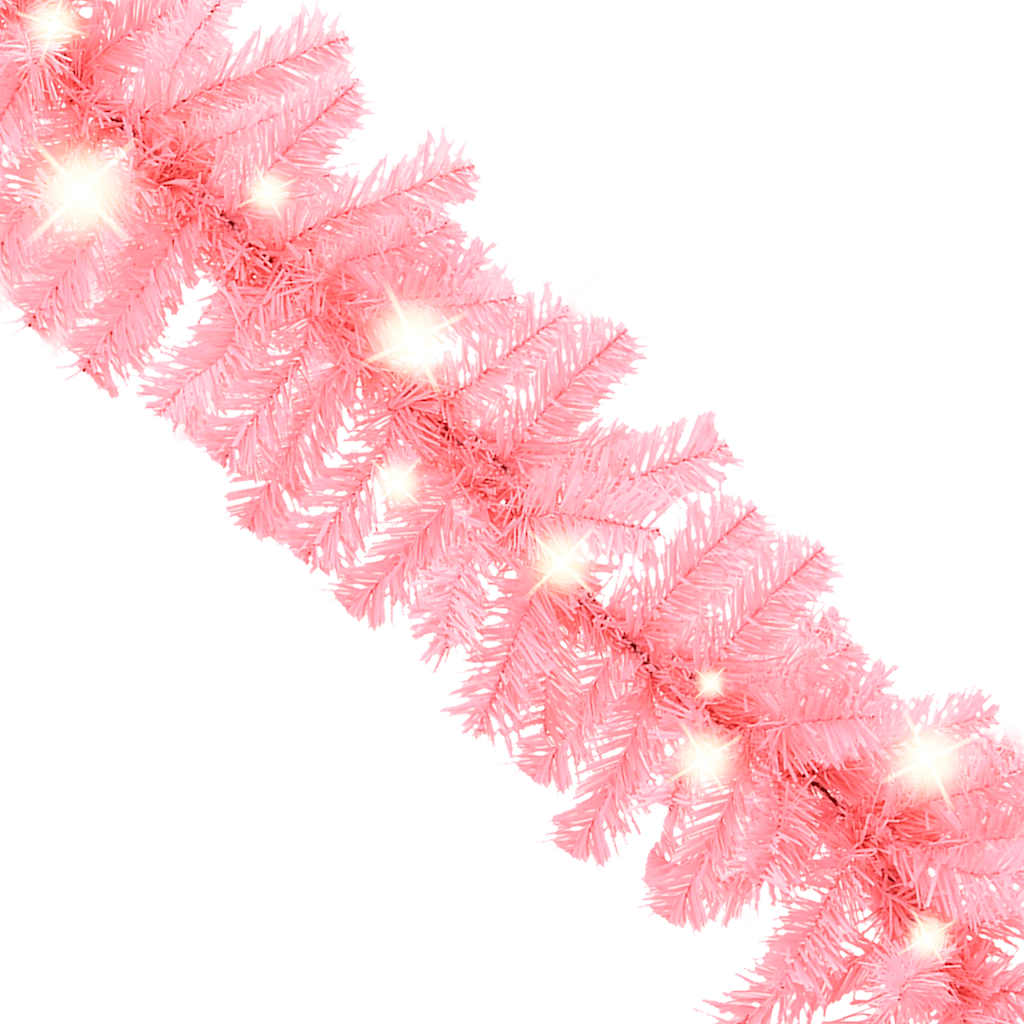 Grinalda de natal com luzes LED 20 m cor-de-rosa