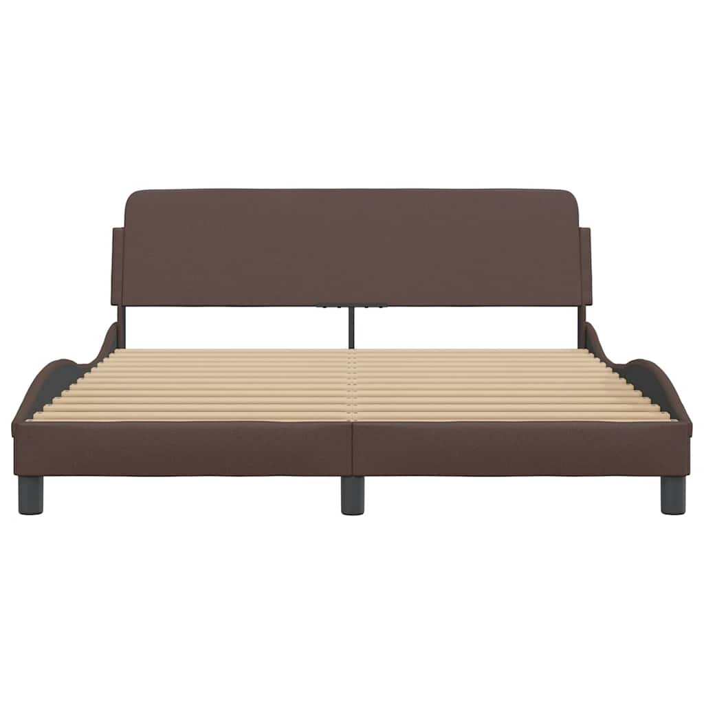 Estrutura de cama dover 160x200cm couro artificial castanho