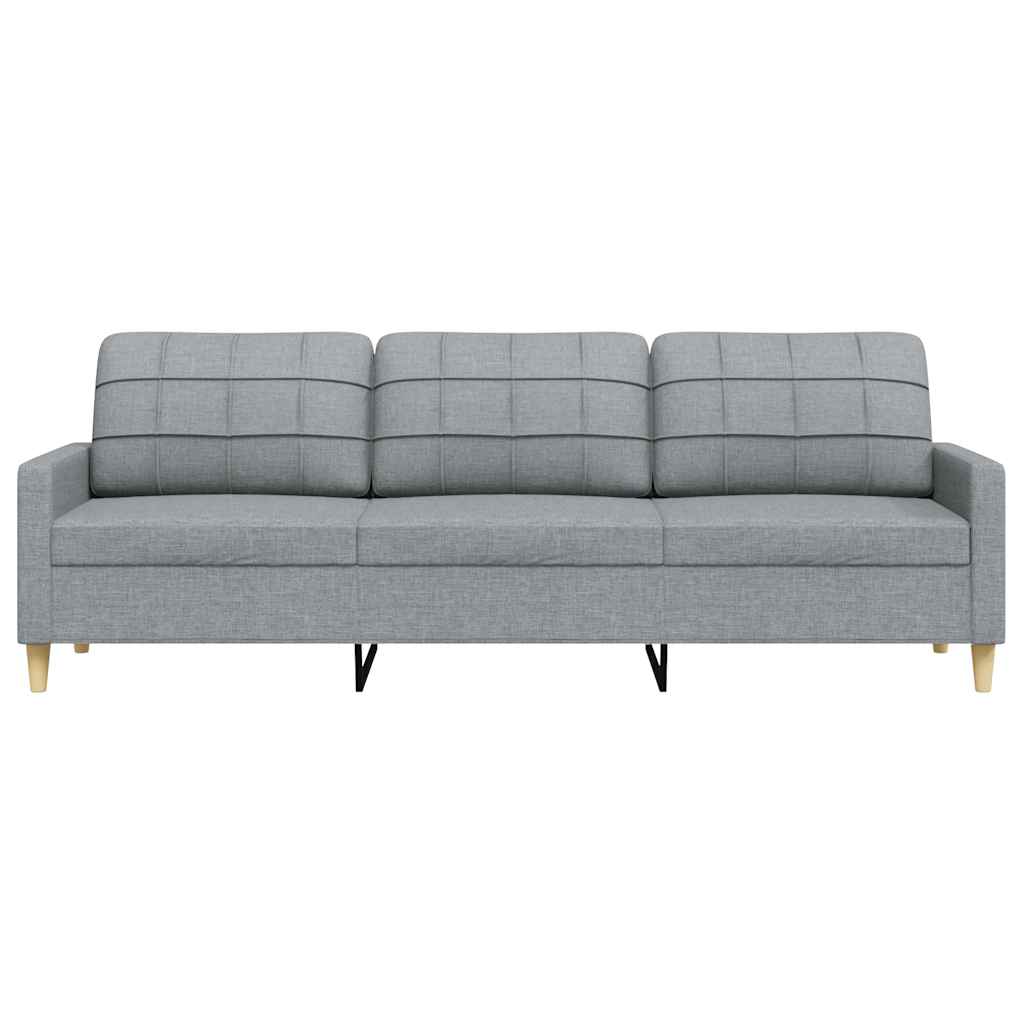 Sofá de 3 lugares 210 cm tecido cinza-claro