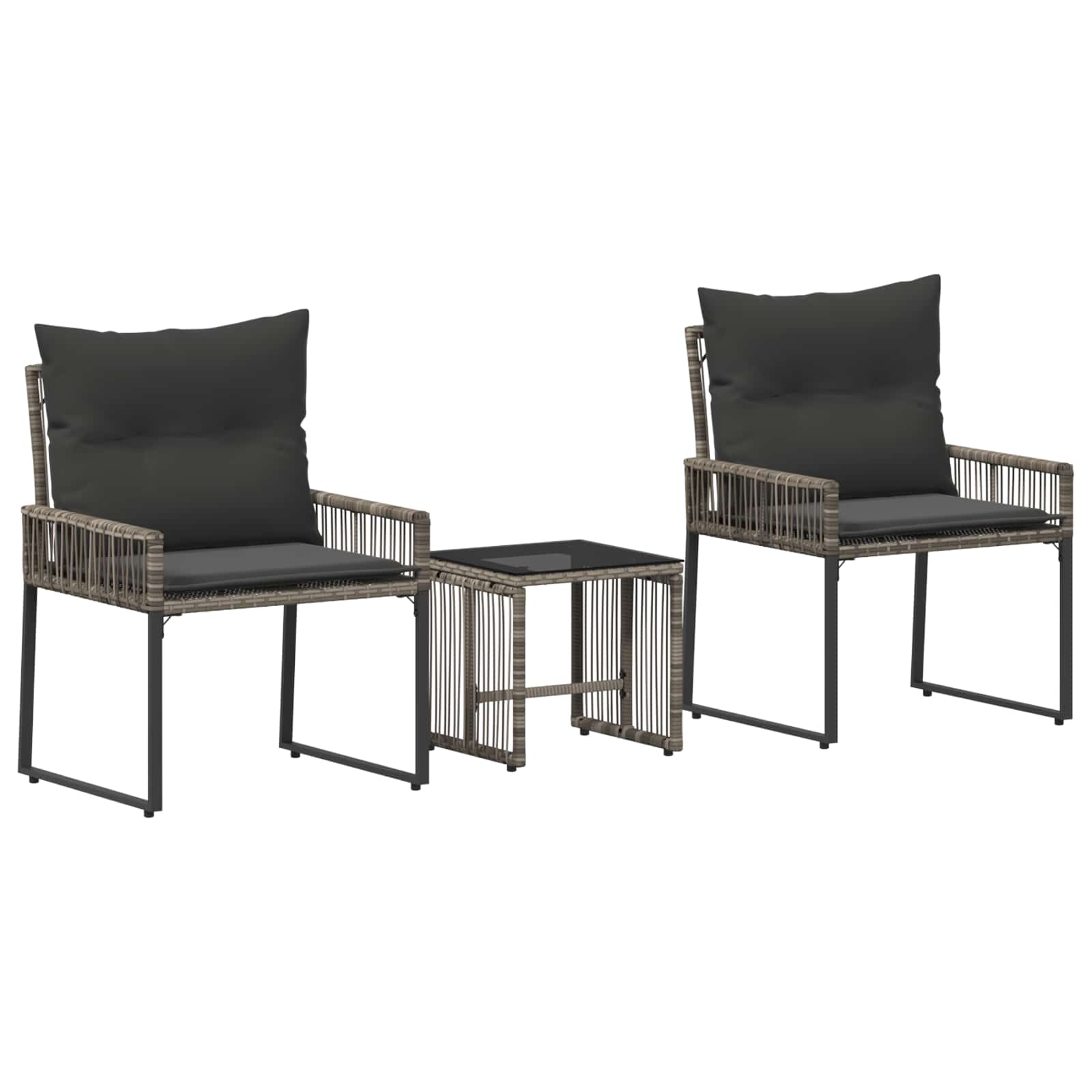 Conjunto de móveis para exterior 7 unid. cinza e cinza escuro
