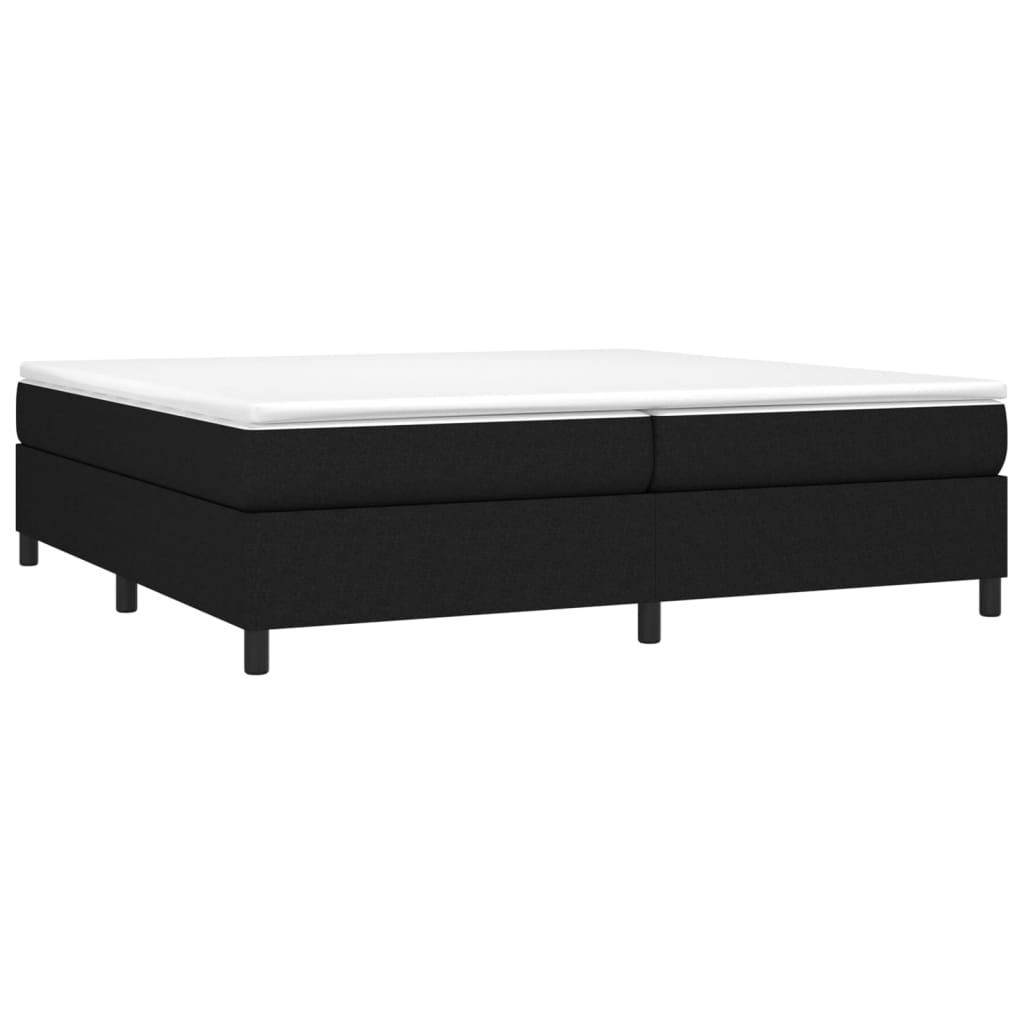 Estrutura de cama com molas 200x200 cm tecido preto