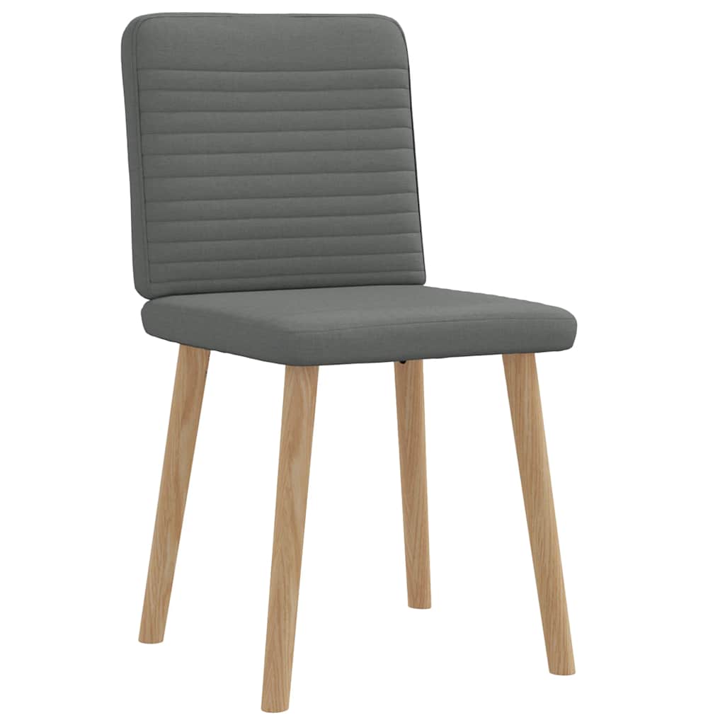 Cadeiras de jantar 2 pcs tecido cinzento-escuro