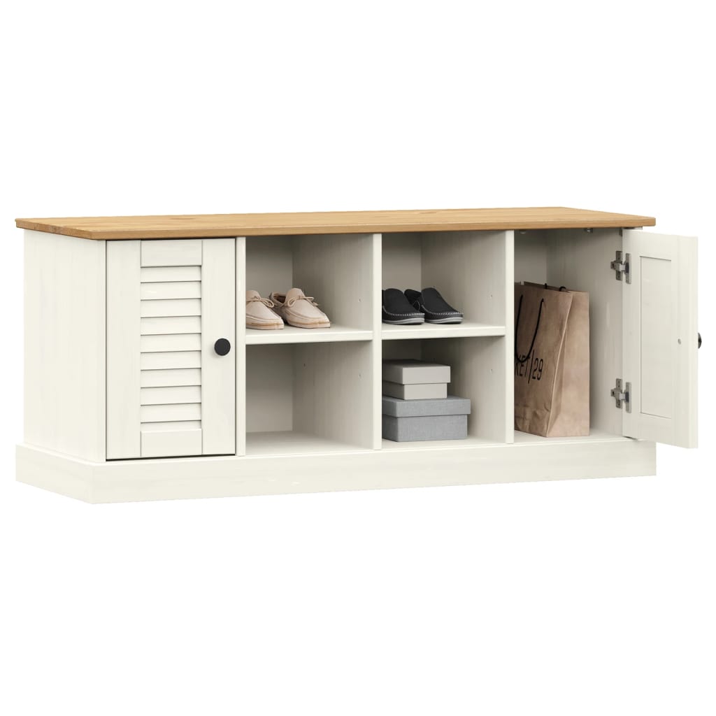 Sapateira vigo 106x35x45 cm madeira de pinho maciça branco