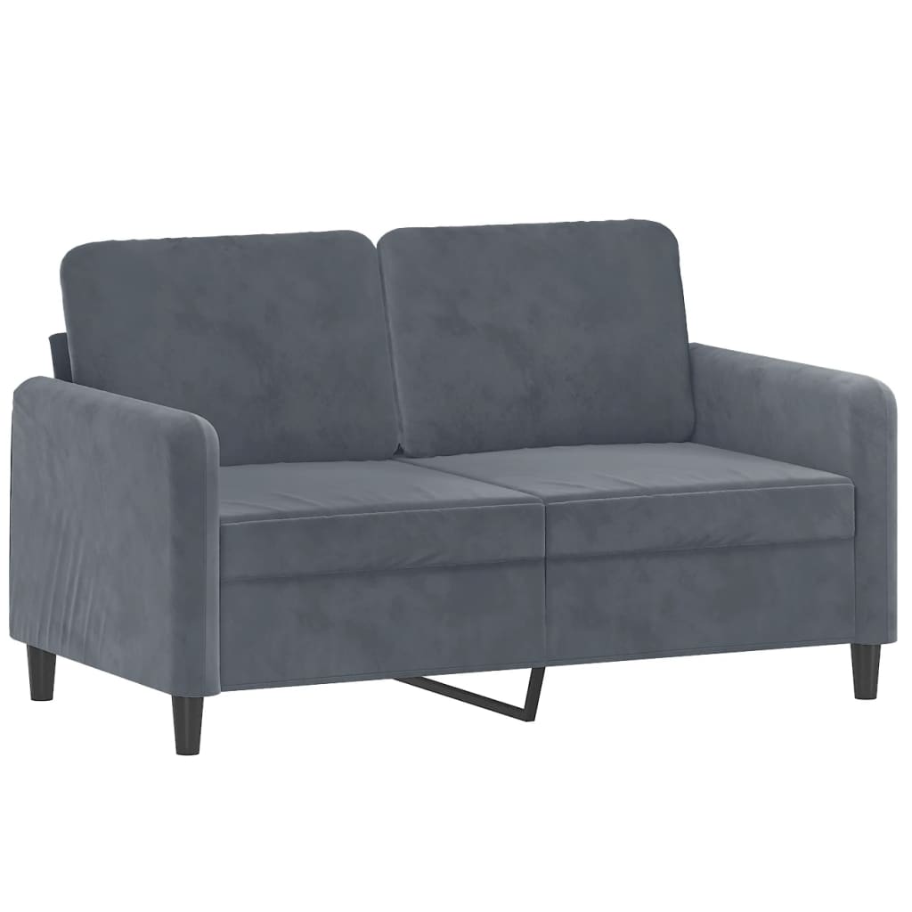 3 Pcs conjunto de sofás veludo cinzento-escuro