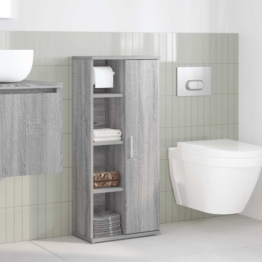 Móvel p/ casa banho c/ suporte rolos 39x22x90 cm sonoma cinza