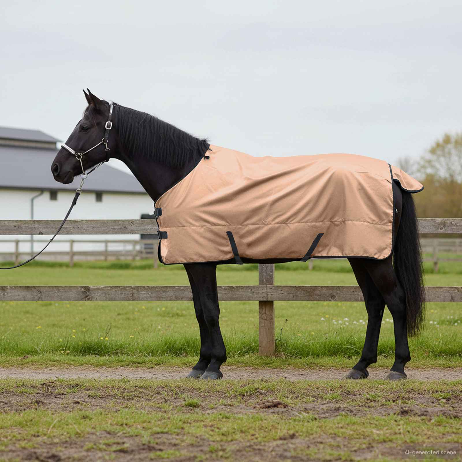 Cobertor de cavalo cappuccino 155 cm poliéster