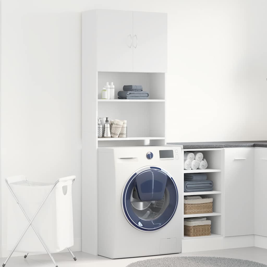 Armário máquina lavar roupa derivados madeira branco