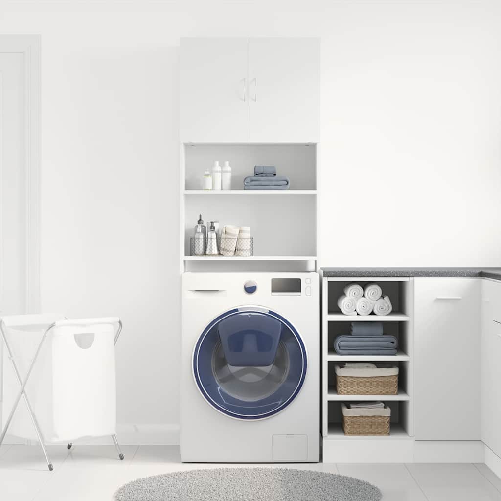 Armário máquina lavar roupa derivados madeira branco