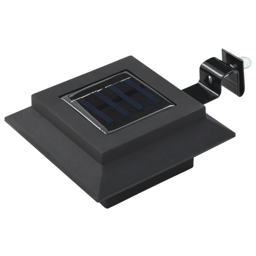 Candeeiro de exterior solar LED 6 pcs preto quadrado 12 cm