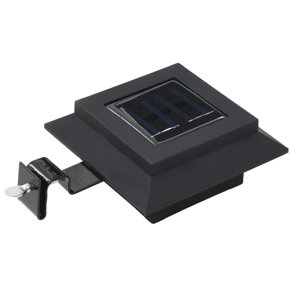 Candeeiro de exterior solar LED 6 pcs preto quadrado 12 cm