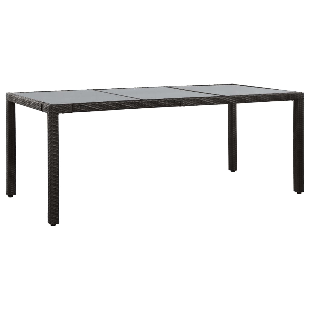 9 Pcs conjunto de jantar para exterior vime PE preto