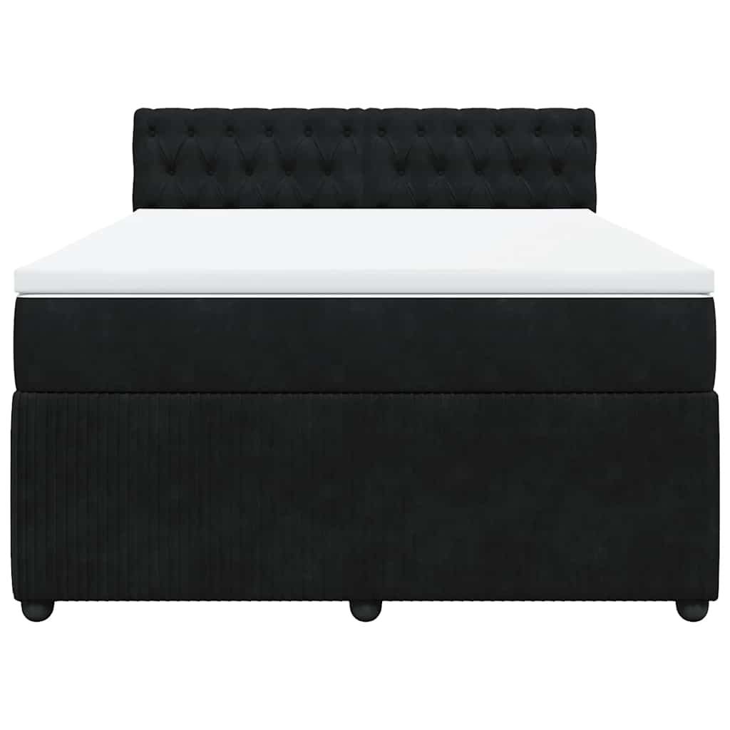 Cama com molas/colchão 140x190 cm veludo preto