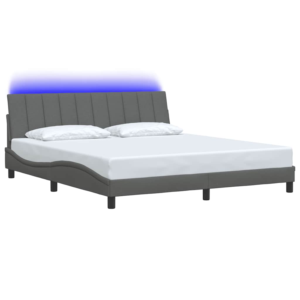 Estrutura de cama sem colchão hanko 180x200 cm tecido cinzento-escuro