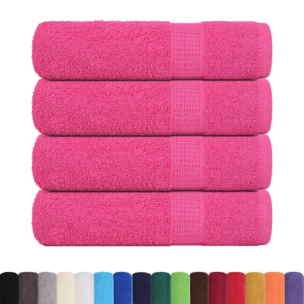 Toalhas de banho frogn 4 pcs 70x140 cm 360 g/m² rosa