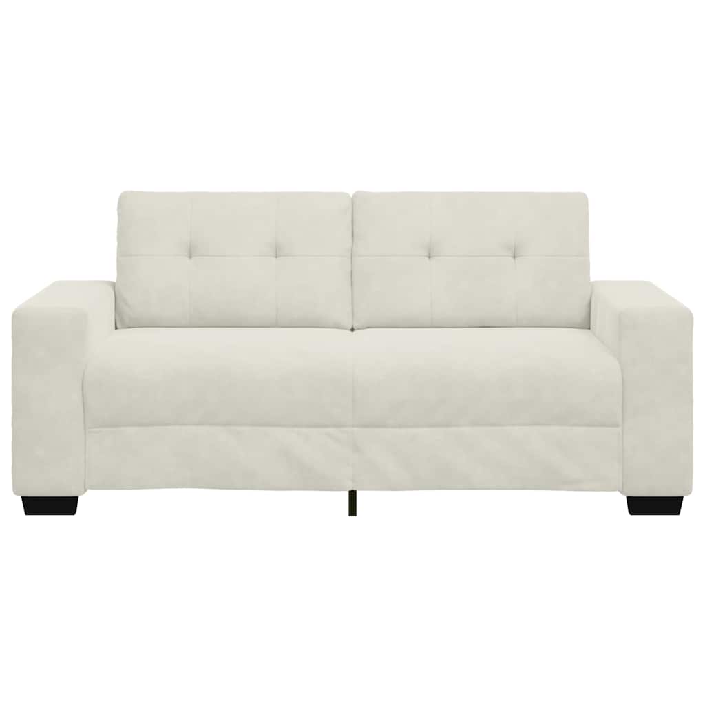 Sofá de dois lugares na cor creme, 180x77x82 cm, em veludo