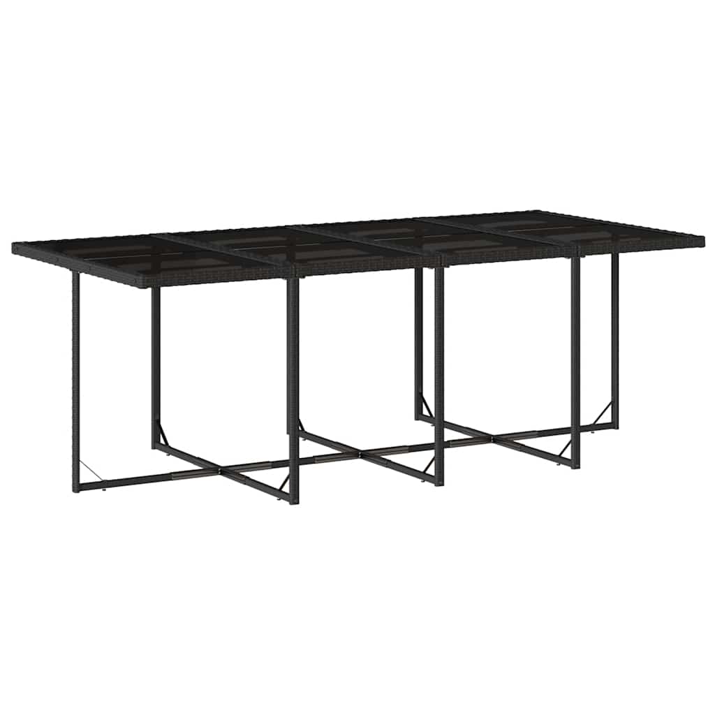 13 Pcs conjunto de jantar p/jardim com almofadões vime PE preto
