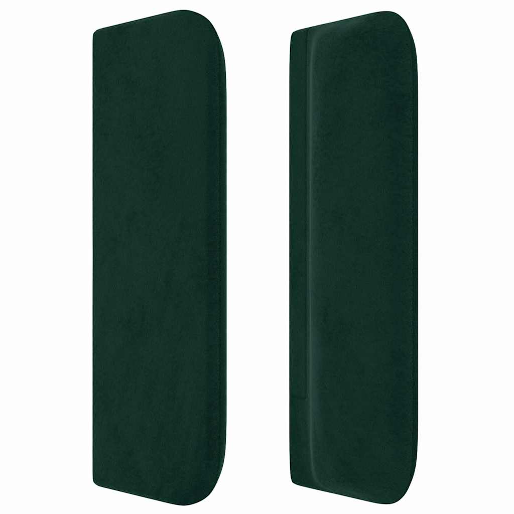 Cabeceira de cama c/ abas veludo 163x16x78/88cm verde-escuro
