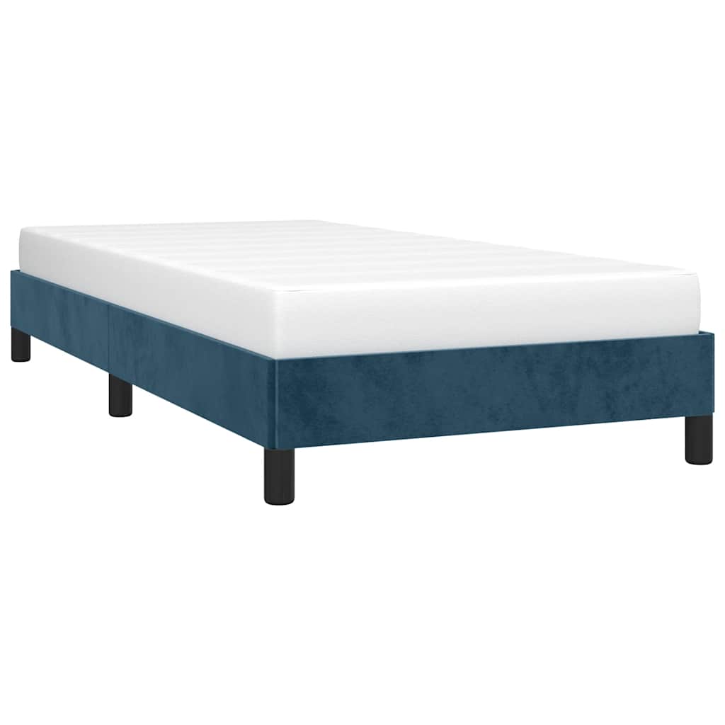 Estrutura de cama sem colchão 90x200 cm veludo azul-escuro