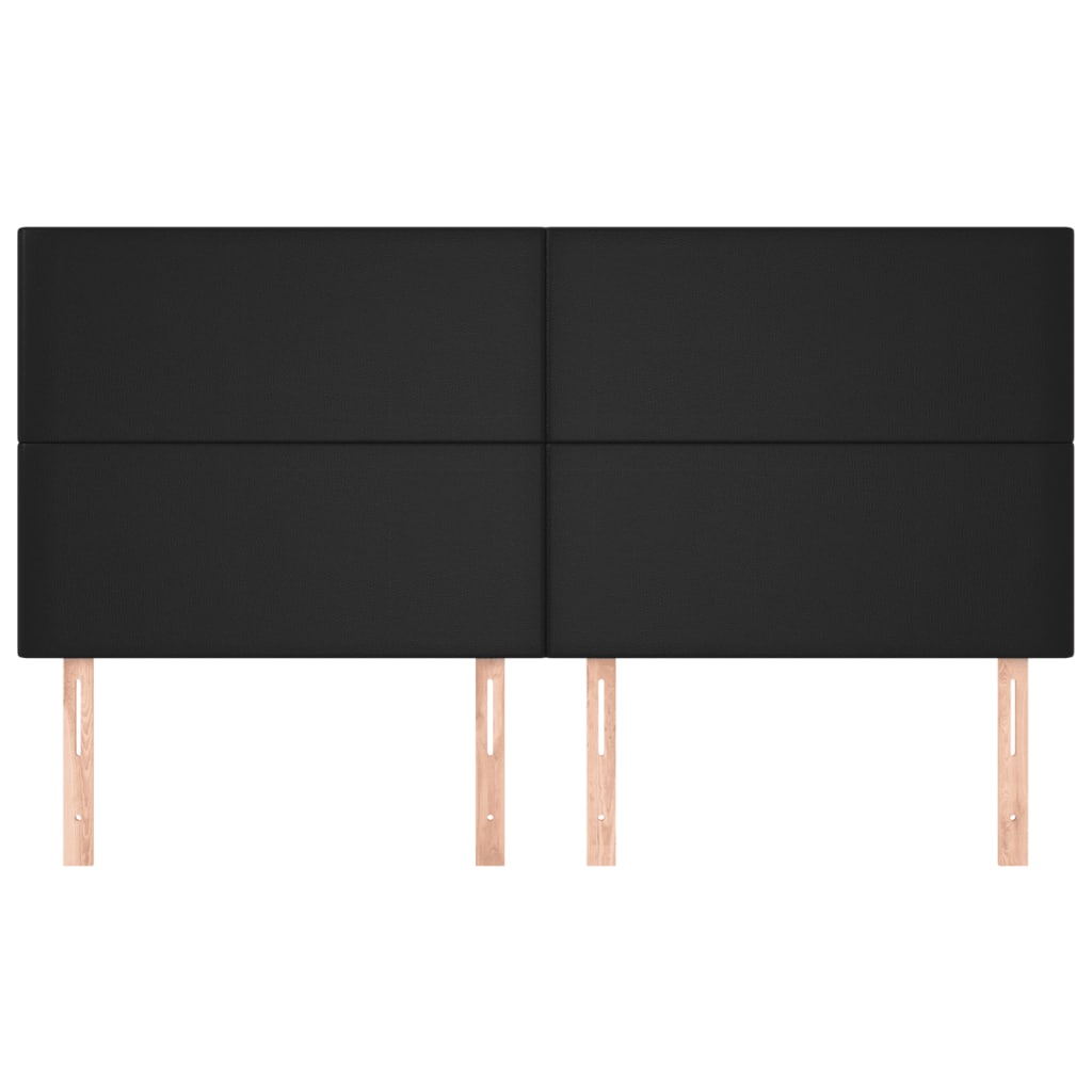 Cabeceira preta 200x5x118/128 cm couro sintético