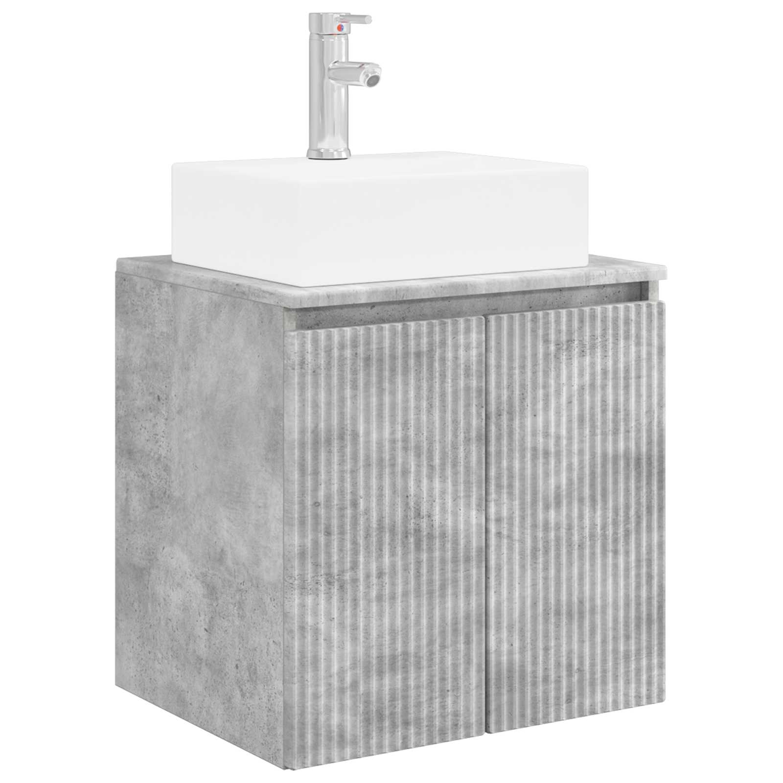 Vaidade com pia suspensa cinzento cimento 49,5 x 41 x 62,5 cm