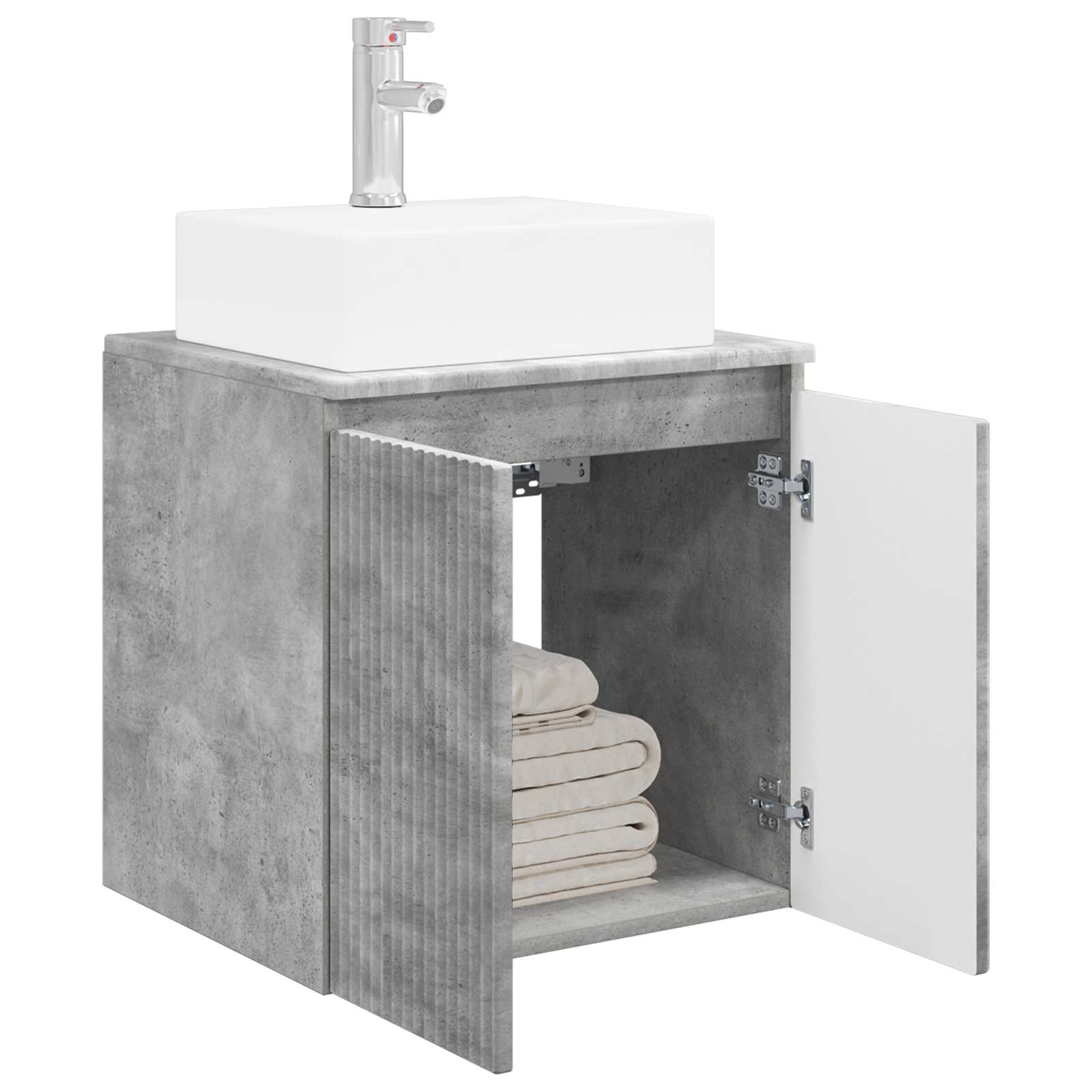 Vaidade com pia suspensa cinzento cimento 49,5 x 41 x 62,5 cm