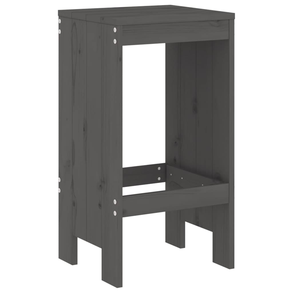 5 Pcs conjunto de bar para jardim pinho maciço cinzento