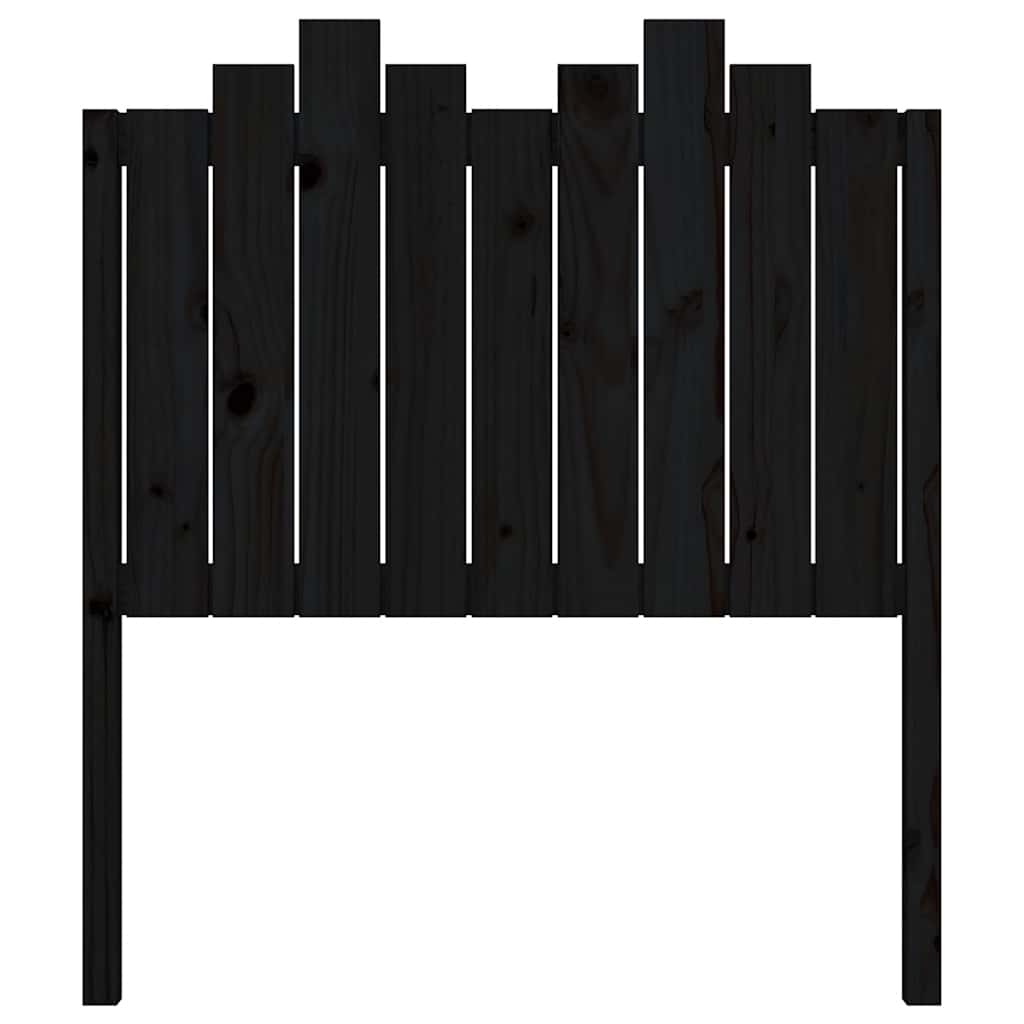 Cabeceira de cama 96x4x110 cm pinho maciço preto