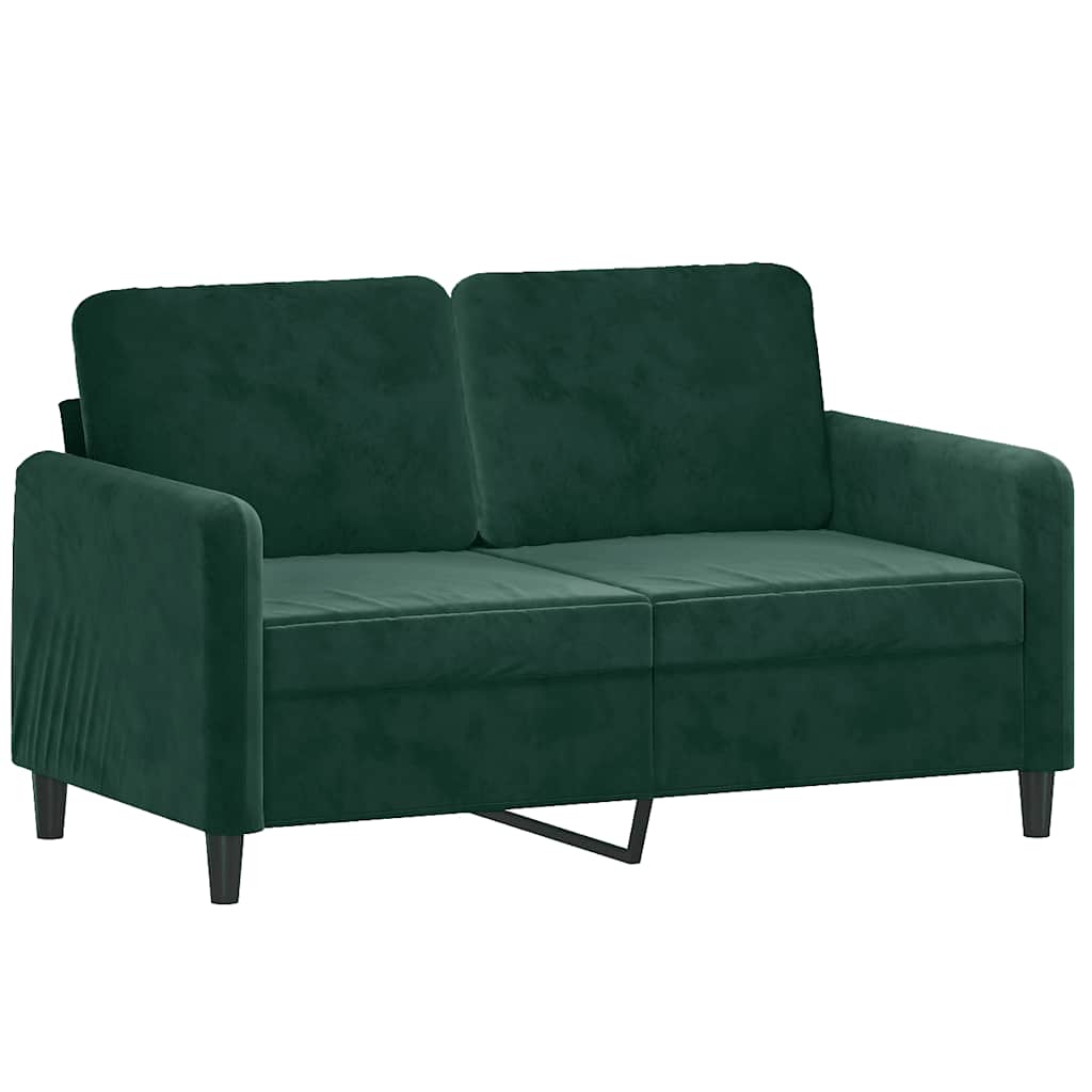 2 Pcs conjunto de sofás veludo verde-escuro