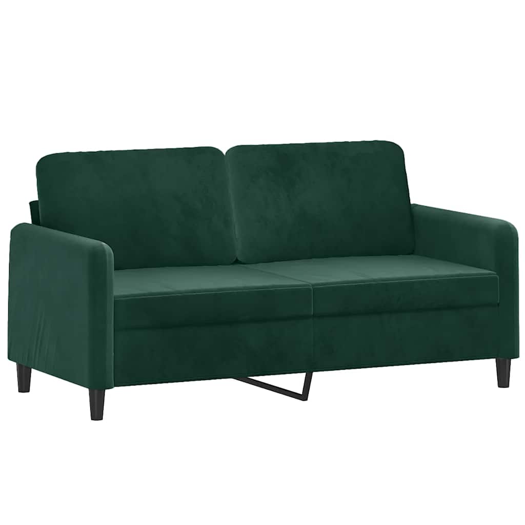 2 Pcs conjunto de sofás veludo verde-escuro