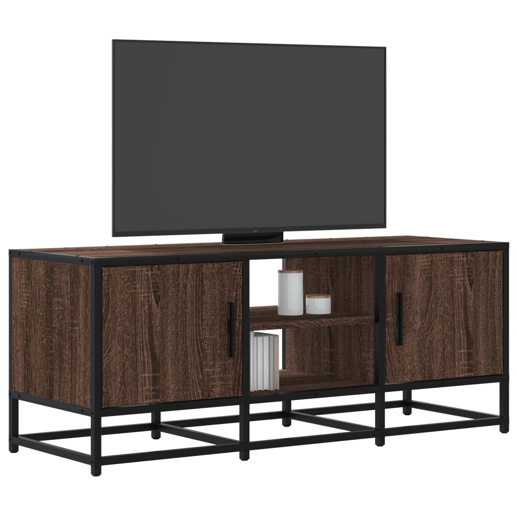 Móvel TV 100x35x41cm derivados madeira/metal carvalho castanho