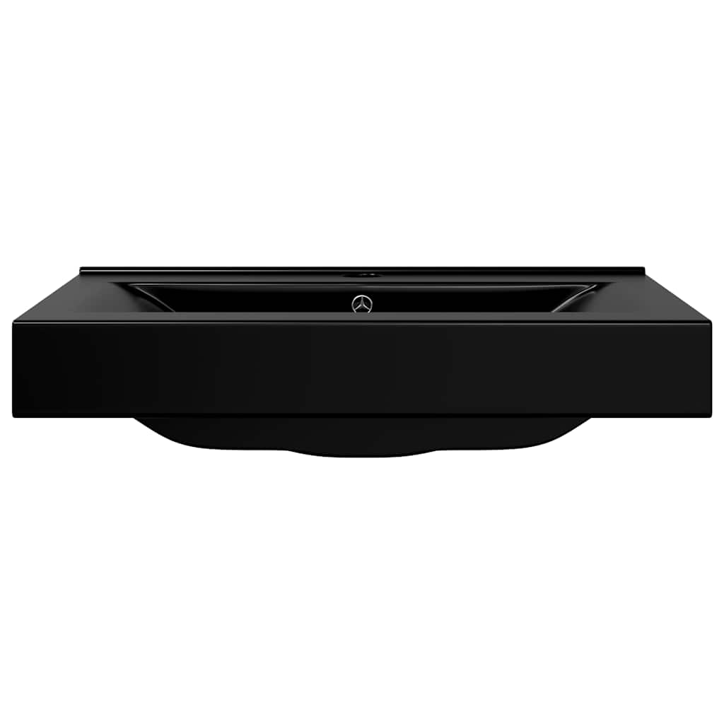 Lavatório cerâmico retang. luxososo preto furo torneira 60x46cm