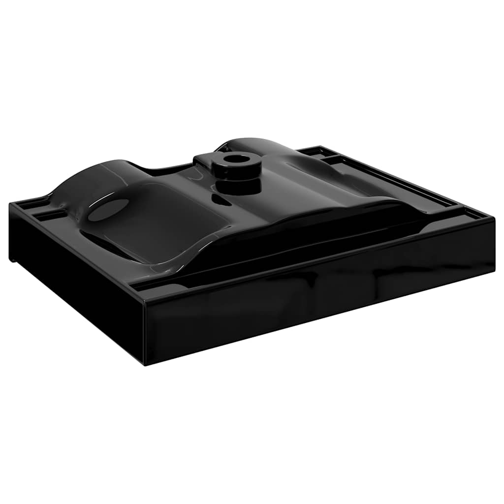 Lavatório cerâmico retang. luxososo preto furo torneira 60x46cm