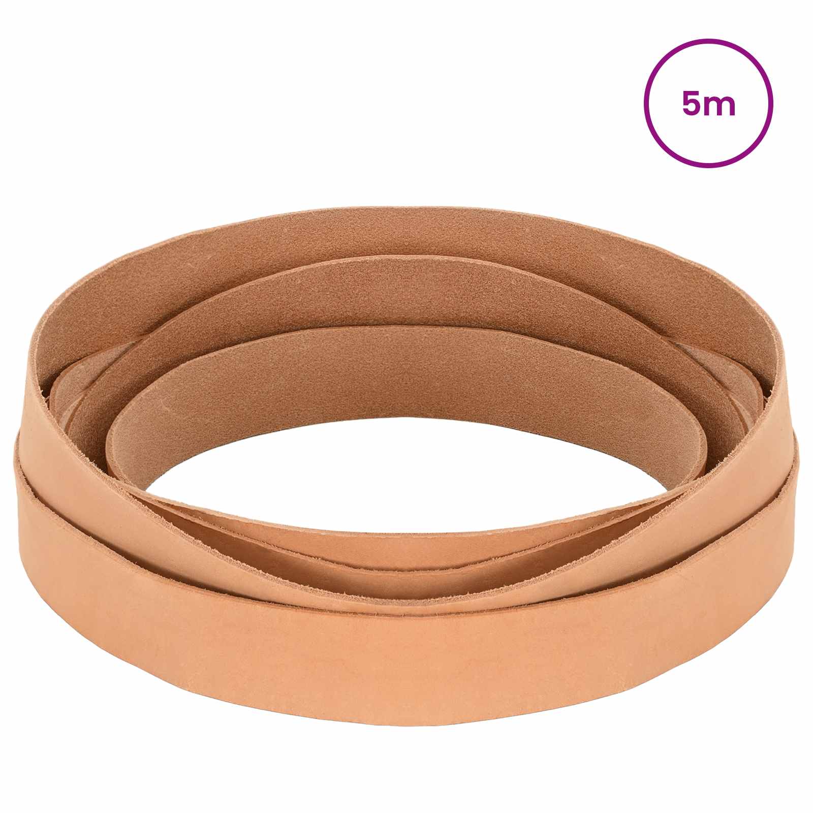 Pulseira de couro marrom claro 500 x 2,5 cm couro