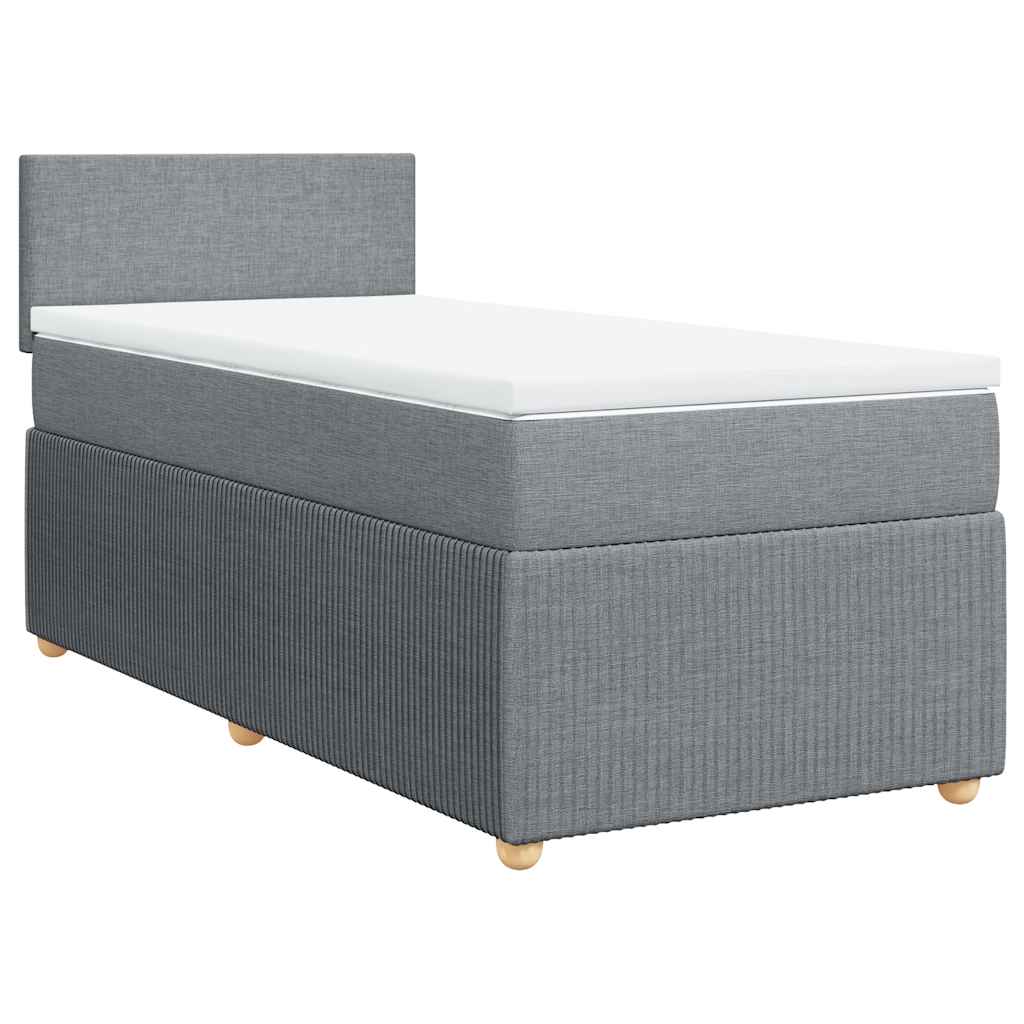 Cama com molas/colchão 100x200 cm tecido cinzento-claro