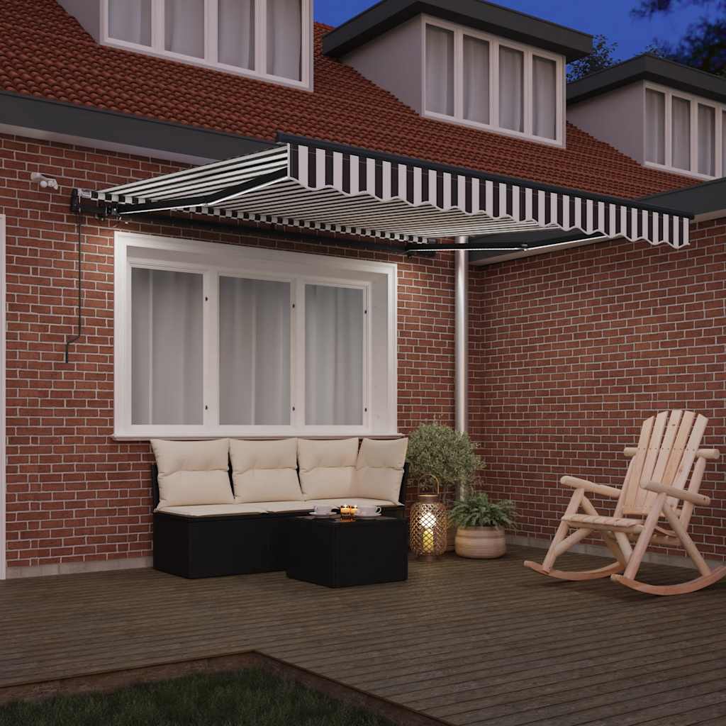 Toldo retrátil automático com leds 300x250 cm antracite/branco