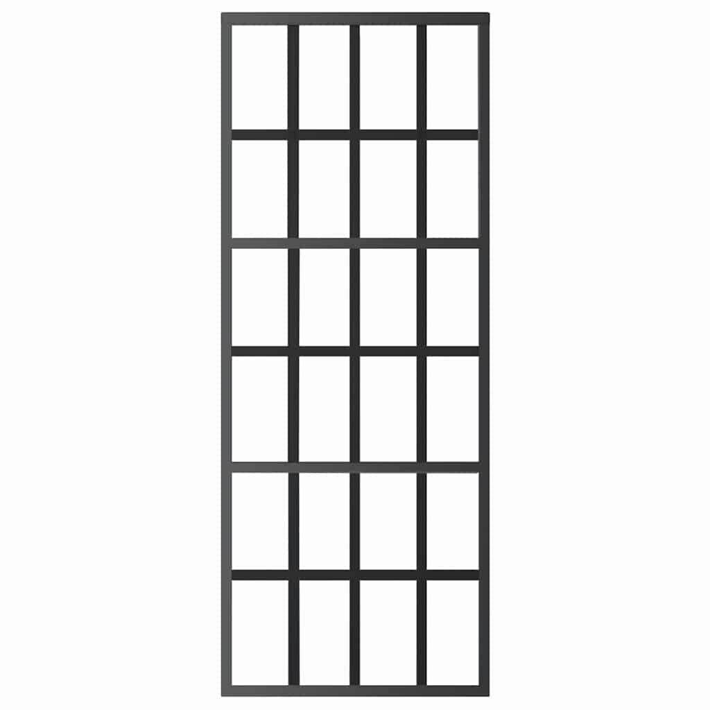 Porta deslizante em vidro esg e alumínio 76x205 cm preto