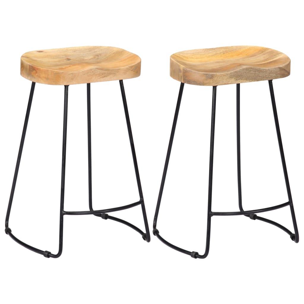 Bancos de bar gavin 2 pcs madeira mangueira maciça