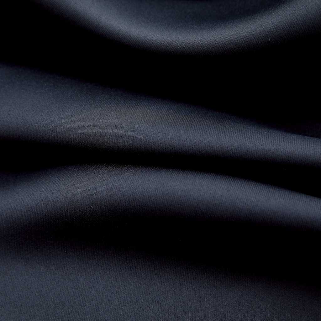 Cortinas blackout com argolas 2 peças tecido preto 97x213 cm