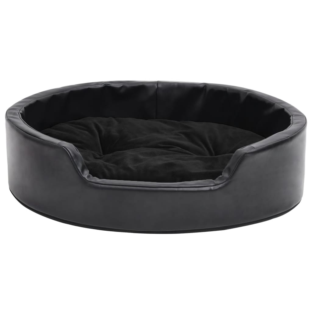 Ninho para cães 69x59x19 cm pelúcia/couro artificial preto