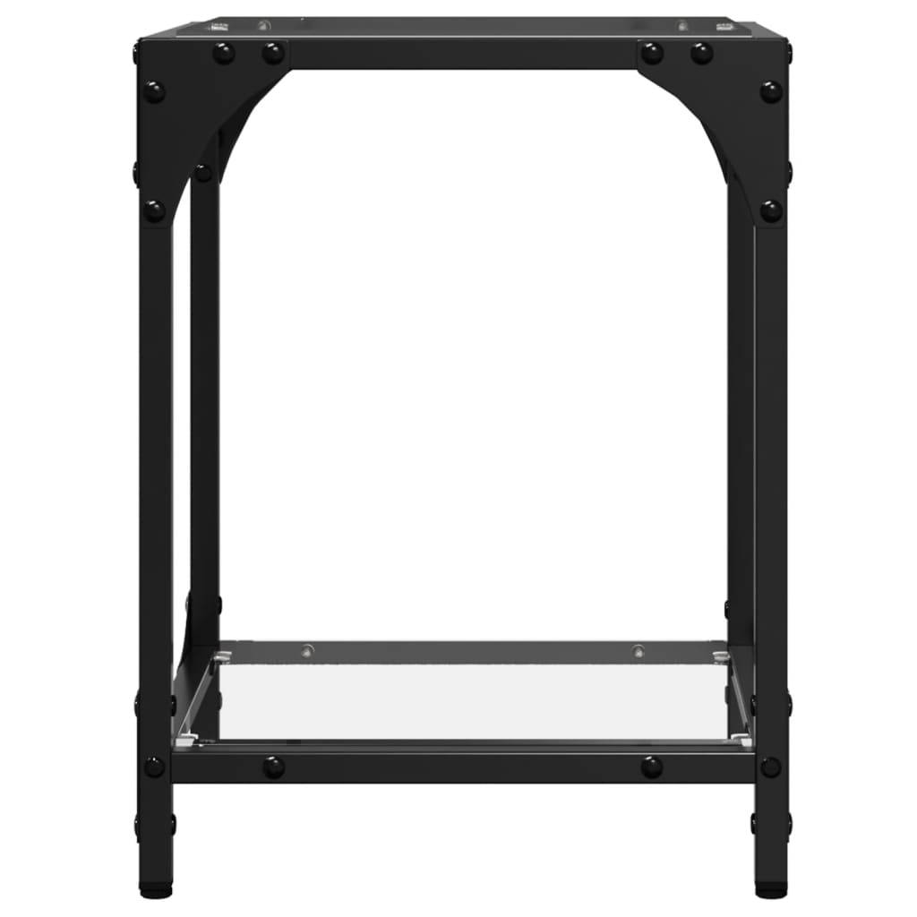 Mesa de centro c/ topo em vidro transparente 30x30x40 cm aço