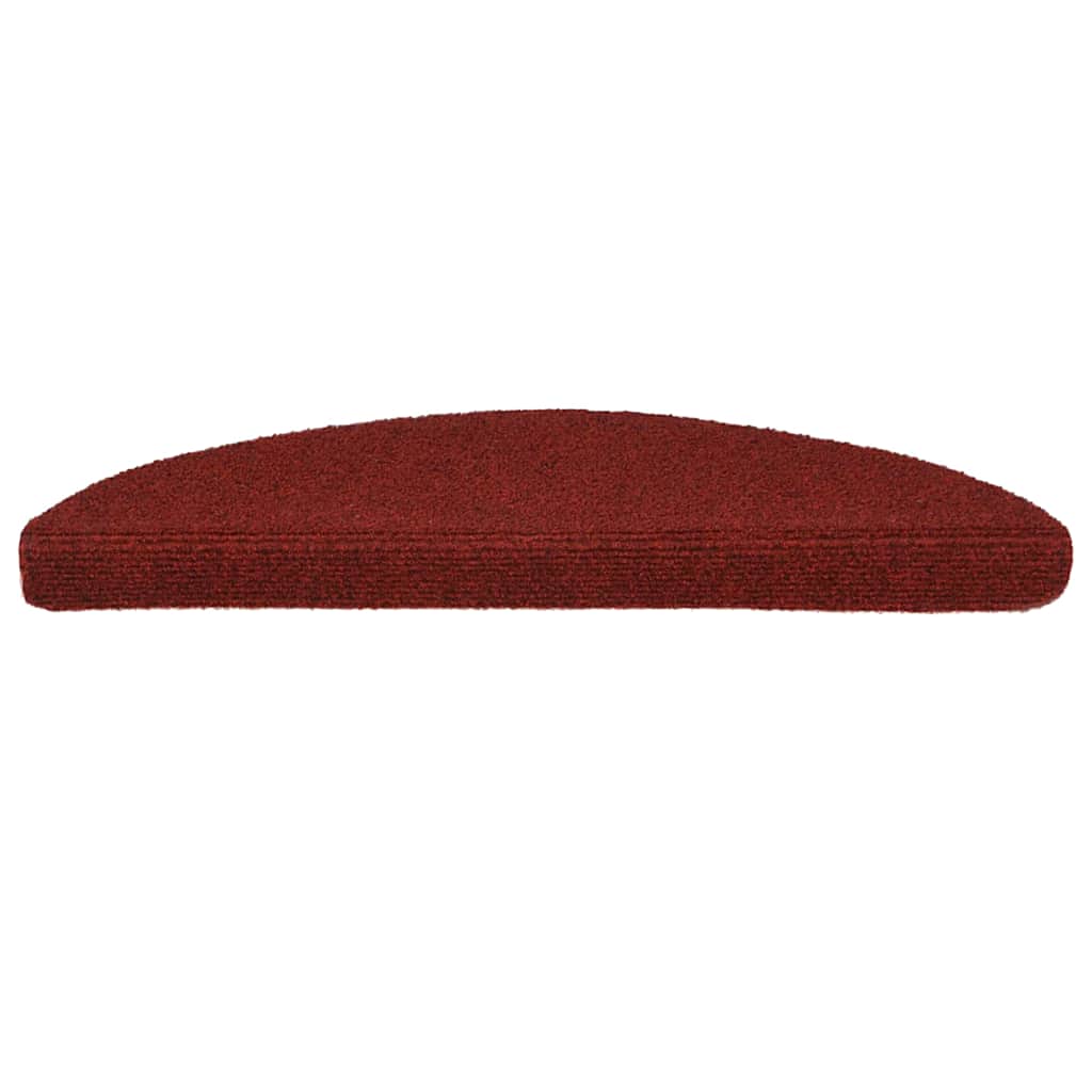 Tapetes de escada autoadesivos 30 peças 56x17x3 cm vermelho bordô meia-lua