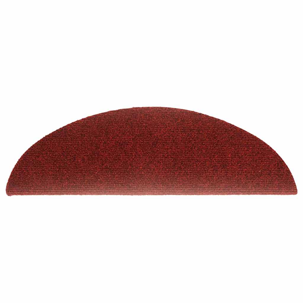 Tapetes de escada autoadesivos 30 peças 56x17x3 cm vermelho bordô meia-lua