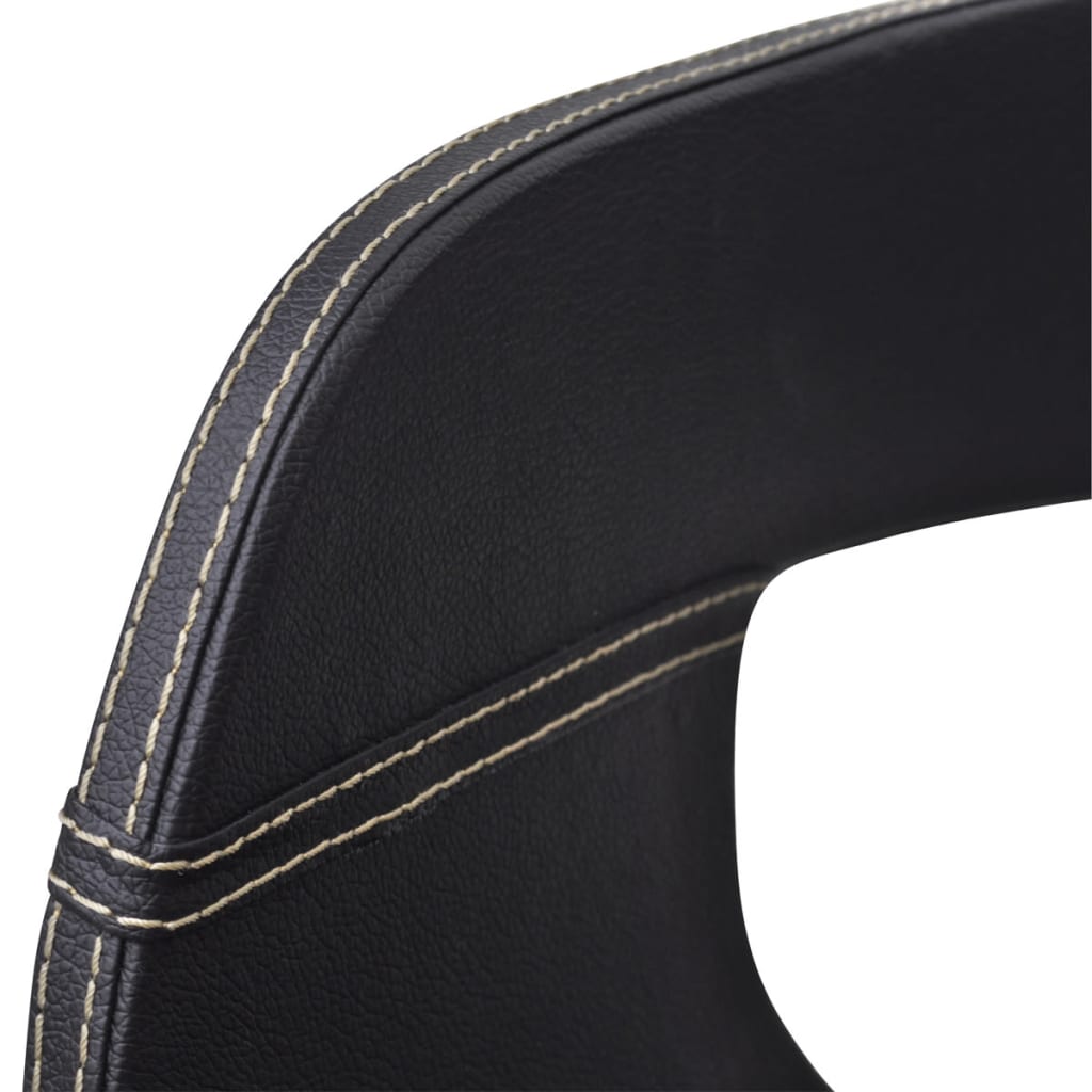 Cadeiras jantar 2 pcs madeira curvada e couro artificial preto