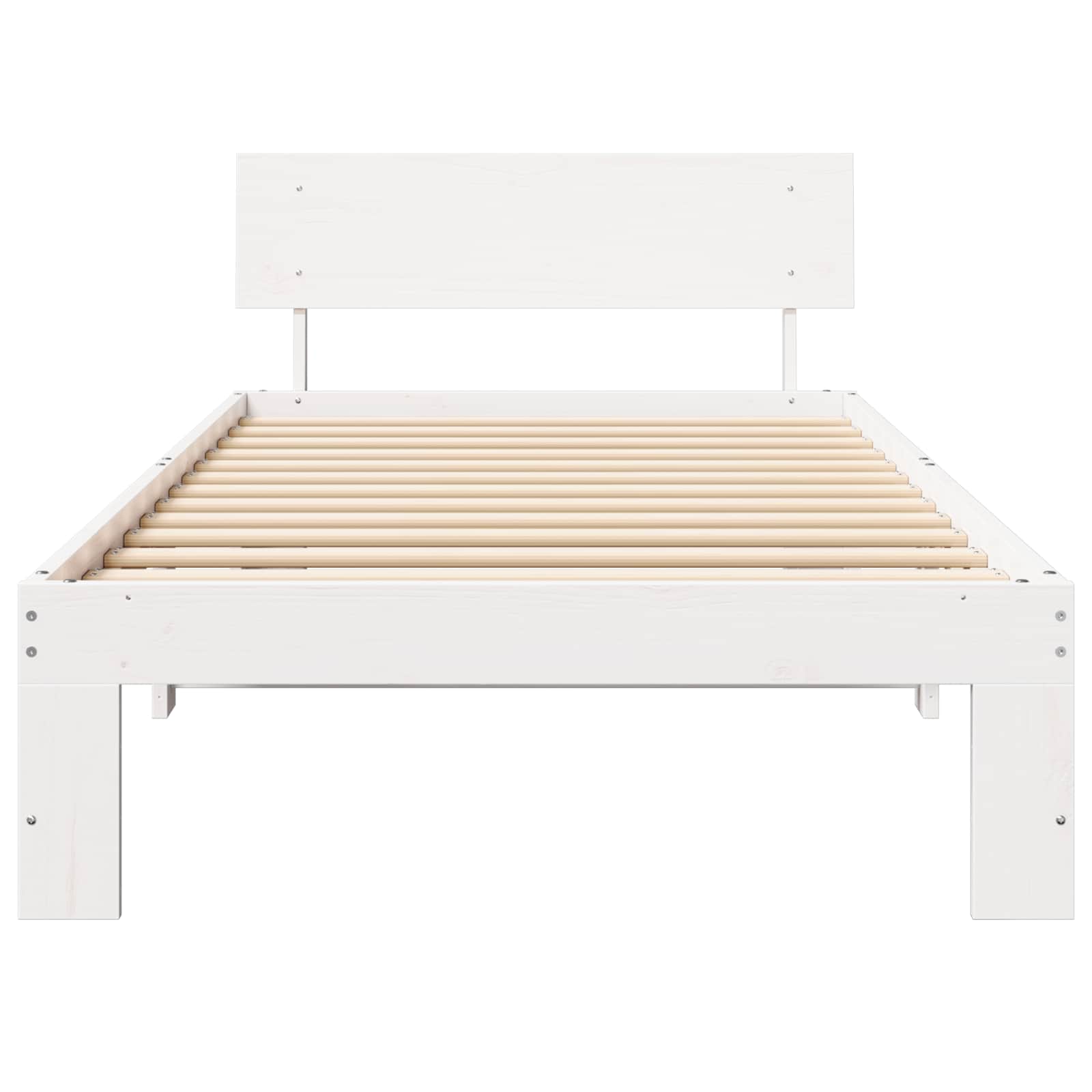 Estrutura da cama branco 90 x 200 cm madeira de pinheiro sólida