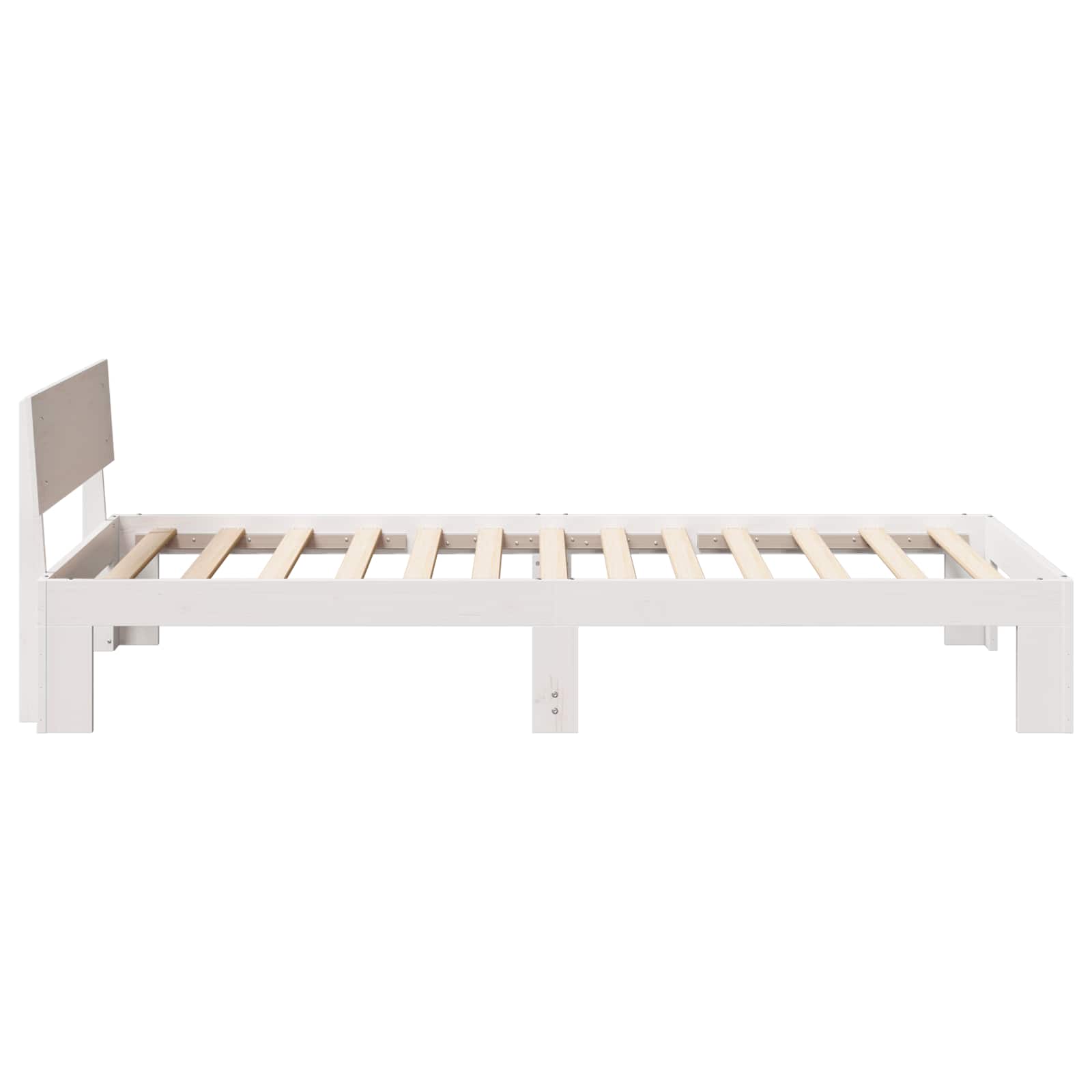 Estrutura da cama branco 90 x 200 cm madeira de pinheiro sólida