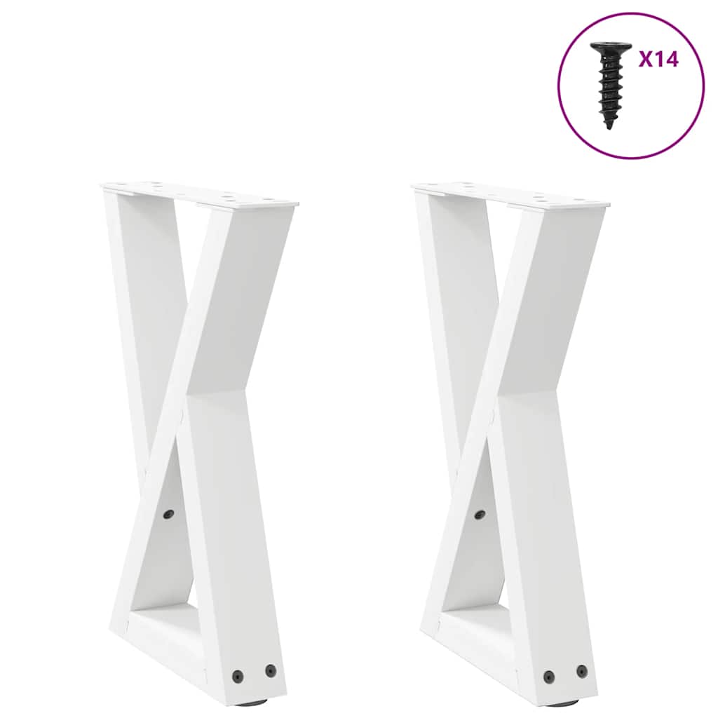 Pés para mesa de centro 2 peças, branco, 28x(42-43,3) cm, aço