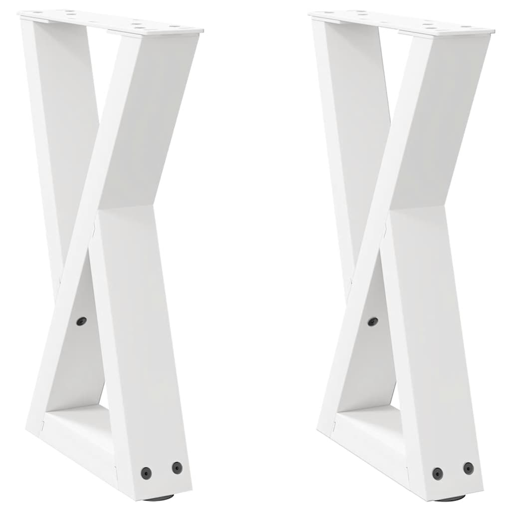 Pés para mesa de centro 2 peças, branco, 28x(42-43,3) cm, aço