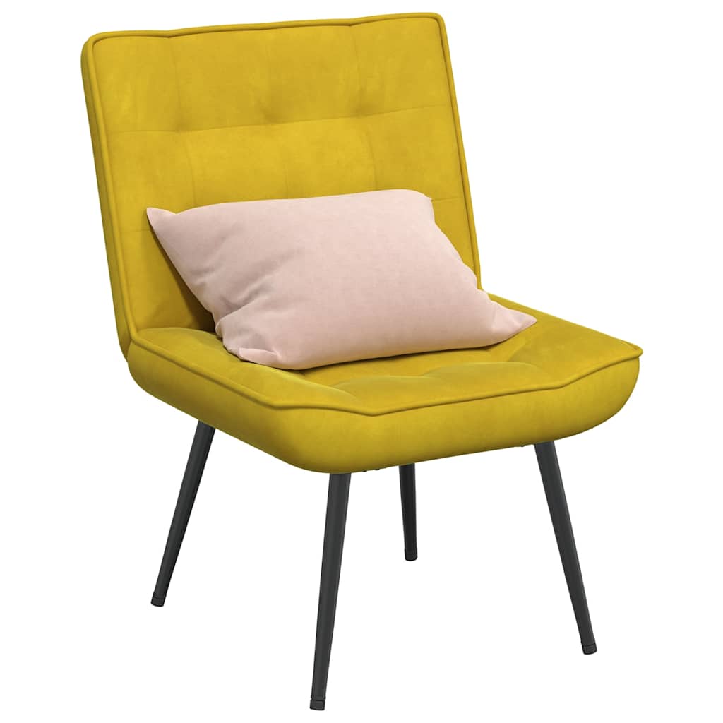 Cadeira de relaxamento 64x74x84 cm veludo amarelo