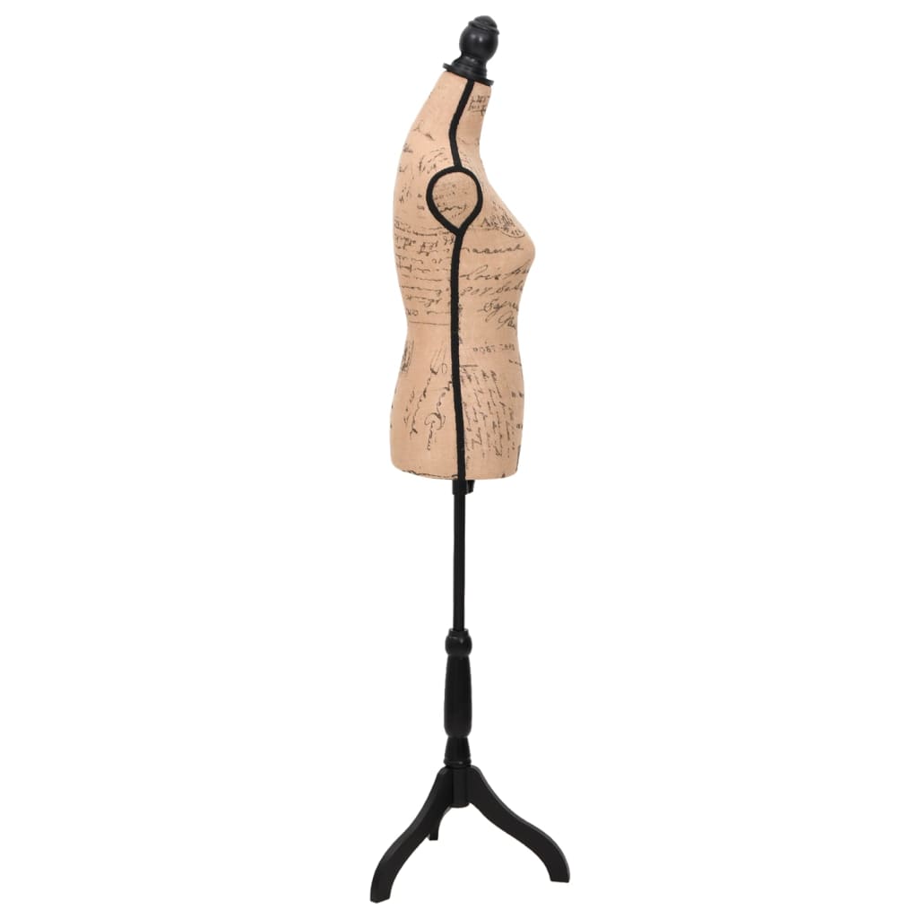 Busto manequim de senhora juta castanho e preto