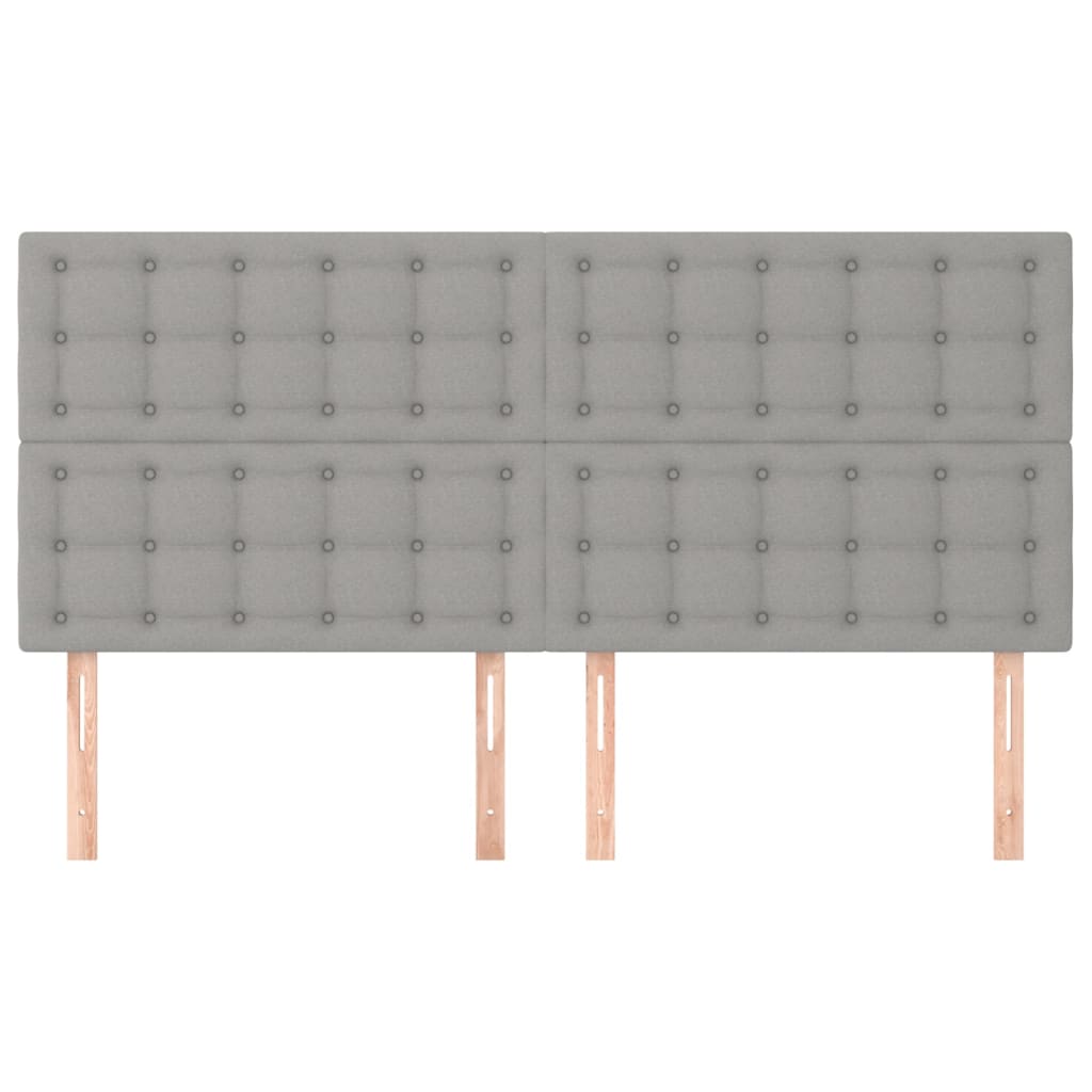 Cabeceira cinza claro 200x5x118/128 cm tecido